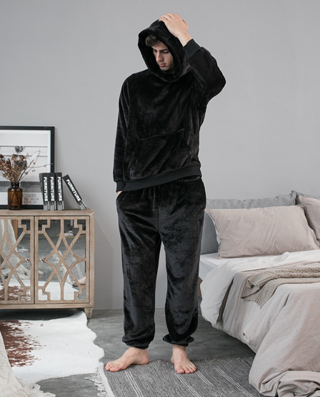 Pyjama cocooning sobre à capuche pour homme
