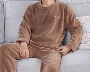 Pyjama cocooning en molleton de corail pour homme
