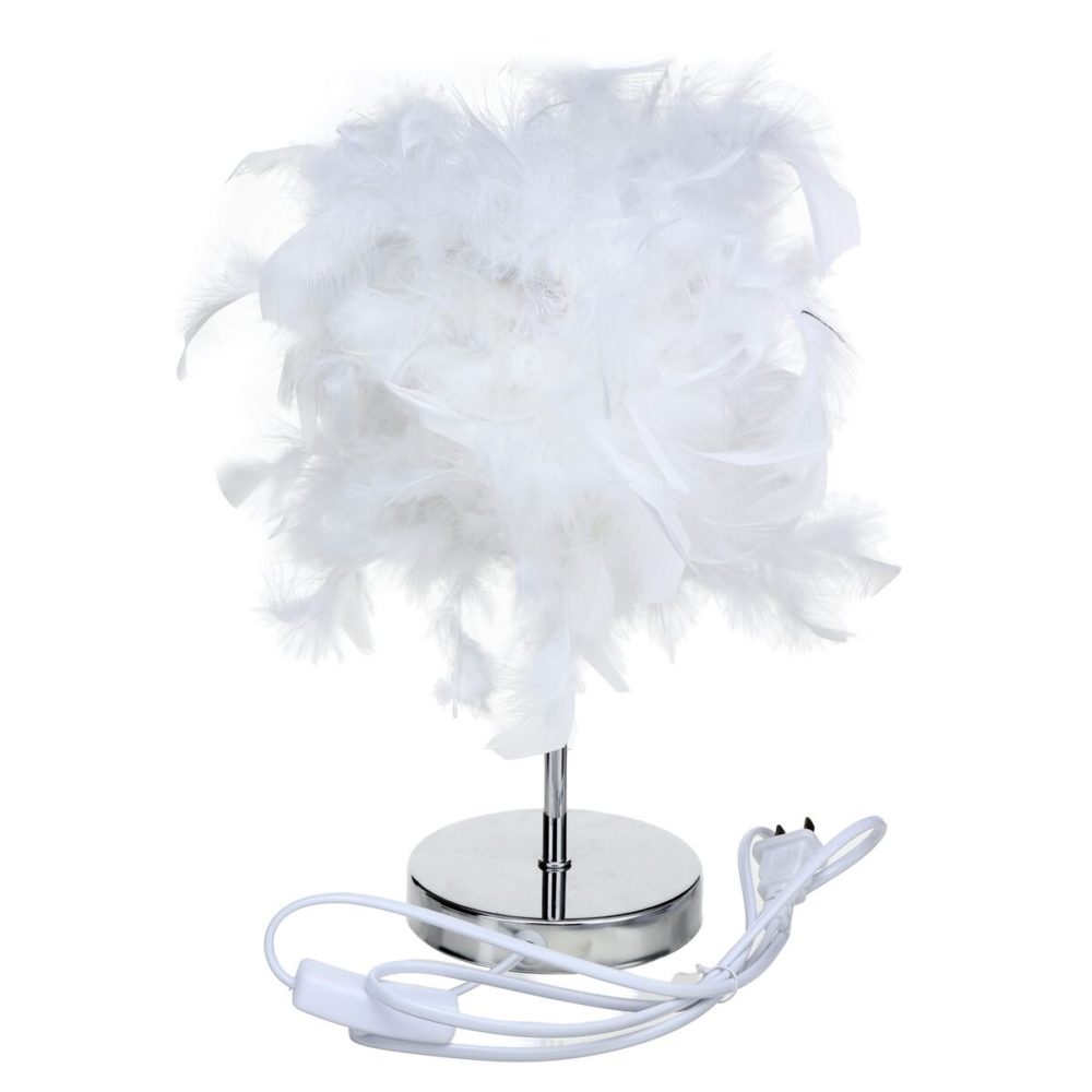 Lampe cocooning abat-jour plumes cosy