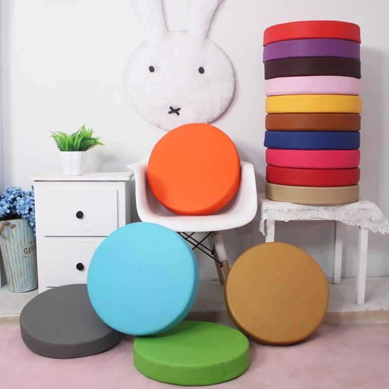 Coussin de sol épais et rond en cuir synthétique étanche • Moment Cocooning