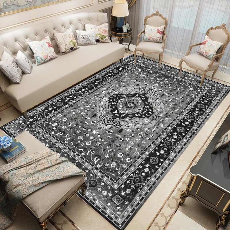 Grand tapis de sol boho imprimé style turc