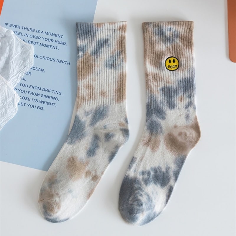 Chaussettes smiley tie and dye