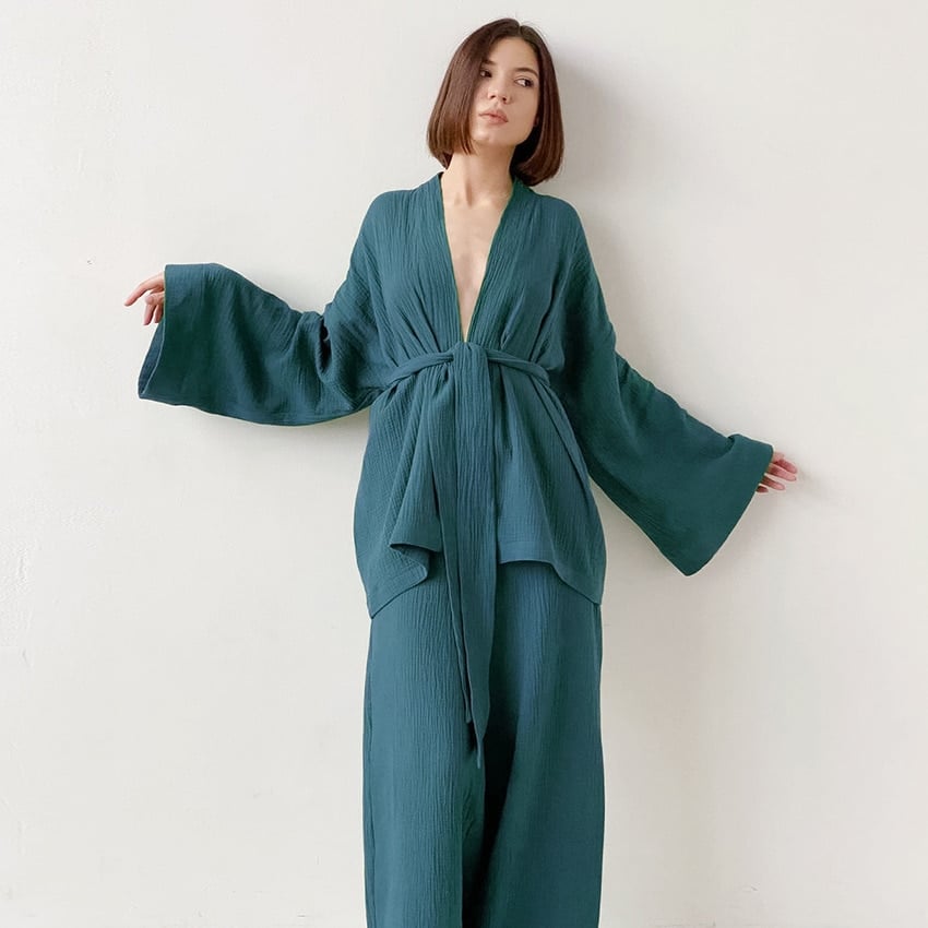 Pyjama kimono en coton