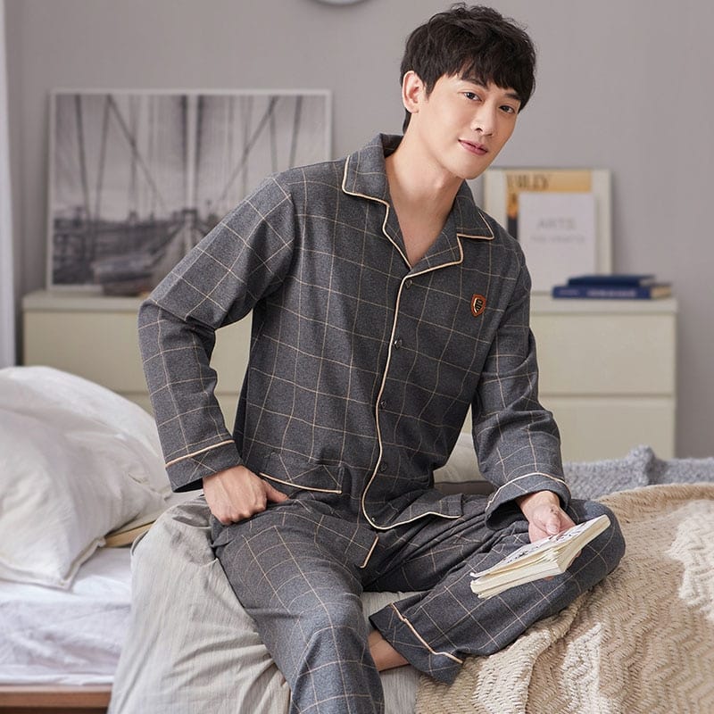 Pyjama à carreaux en coton