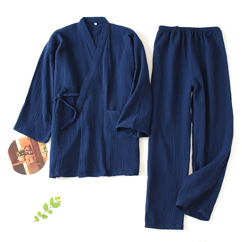 Pyjama kimono d'été en gaze de coton pour hommes