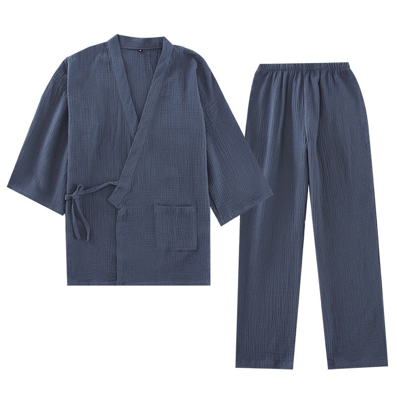 Pyjama kimono d'été en gaze de coton pour hommes