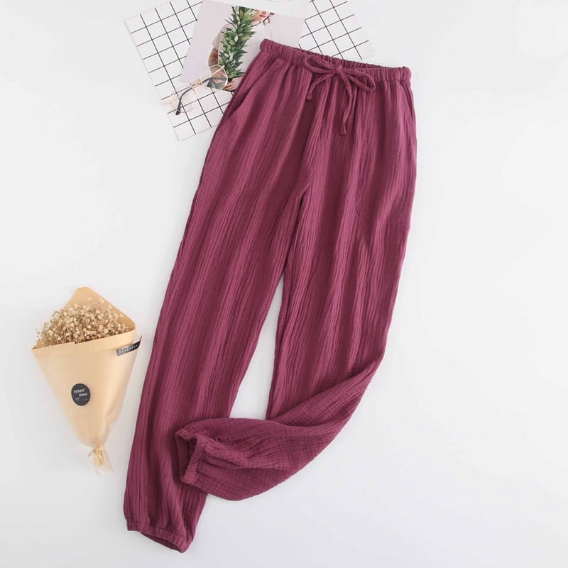 Pantalon de pyjama d'été en gaze de coton pour femme