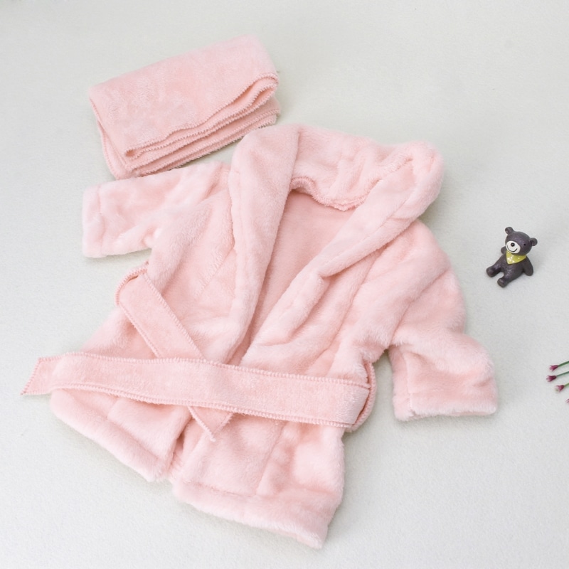 Kit serviette et peignoir de bain pour bébé avec ceinture