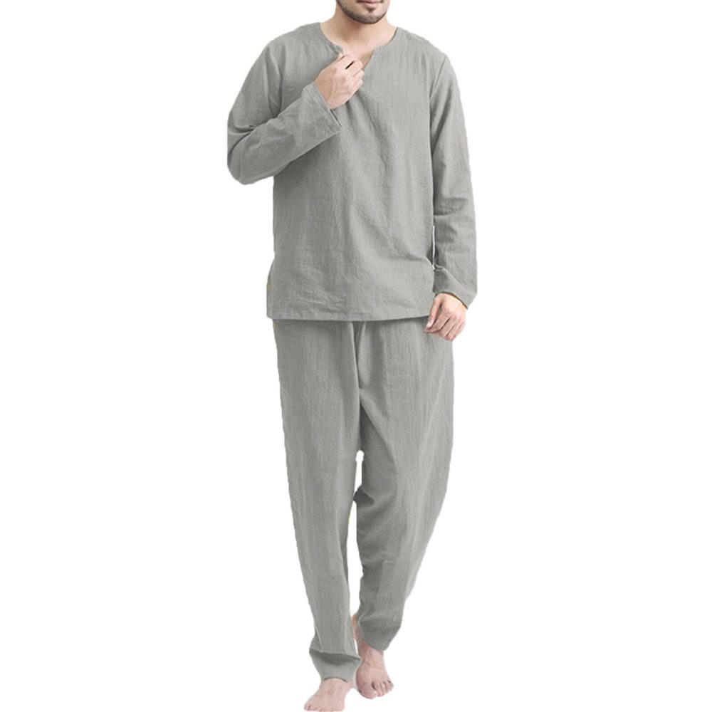 Pyjama cocooning en coton uni pour homme