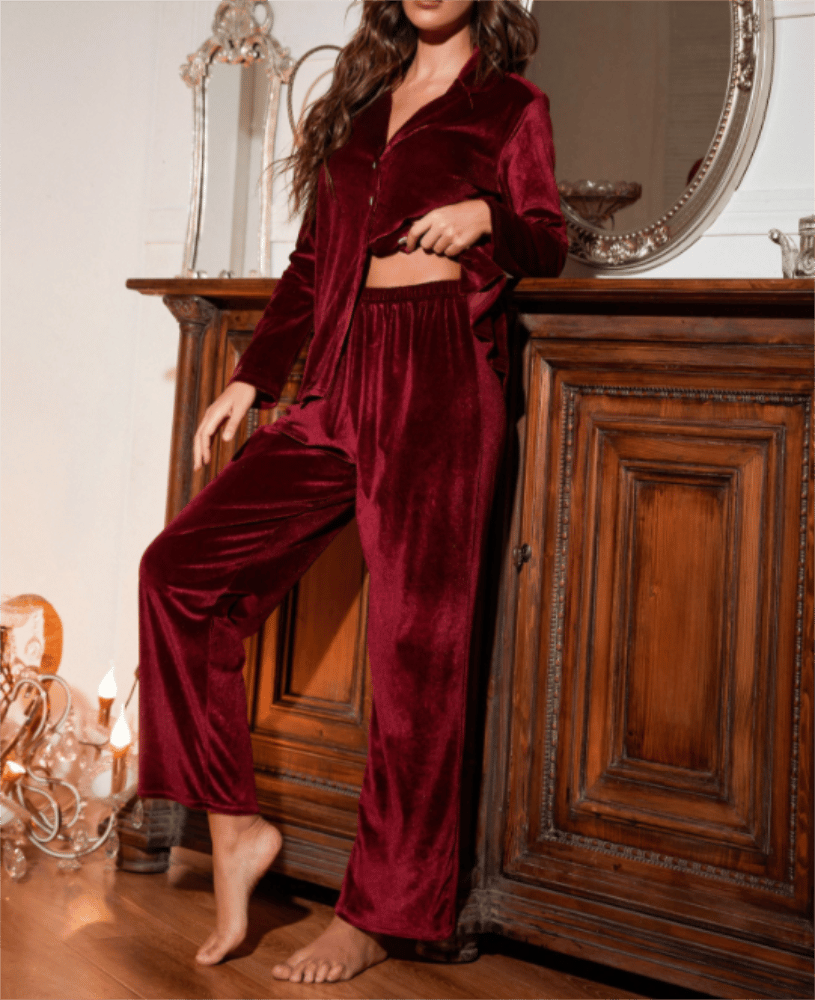 Pyjama cocooning en velours pour femme