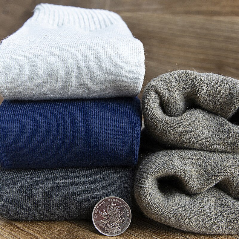 Chaussettes hautes en laine et coton pour homme