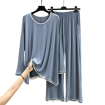Pyjama cocooning en coton et modal pour femme