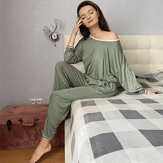 Pyjama cocooning en coton et modal pour femme