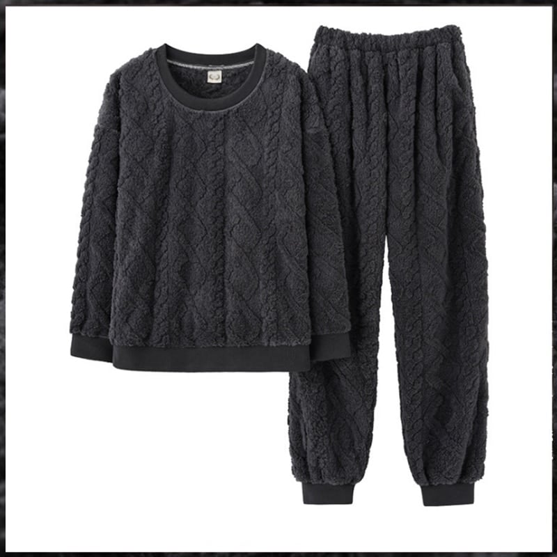 Pyjama cocooning pelucheux en coton effet tricot