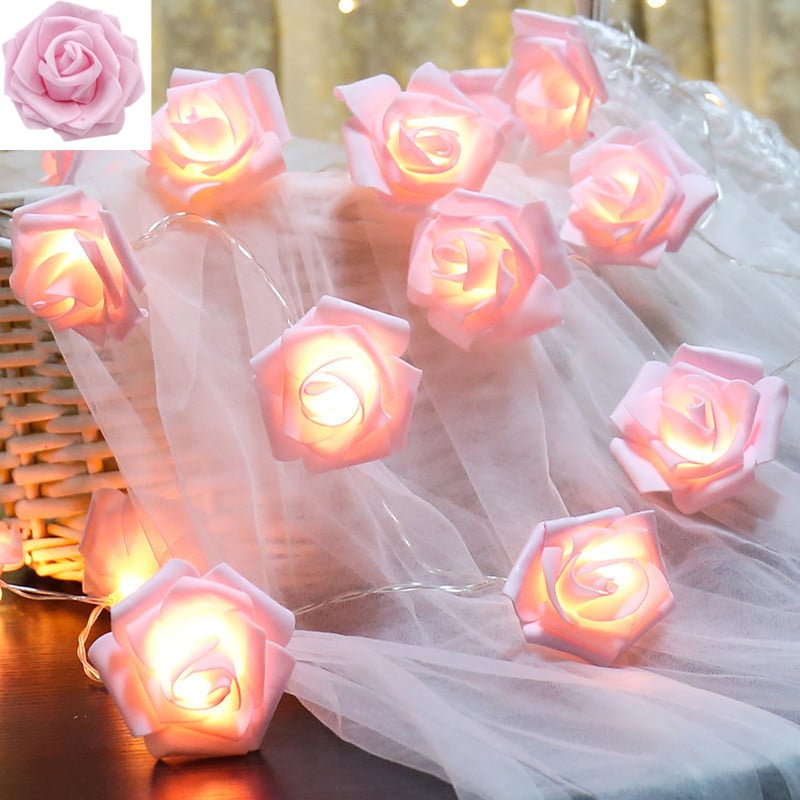 Guirlande de roses lumineuses à LED