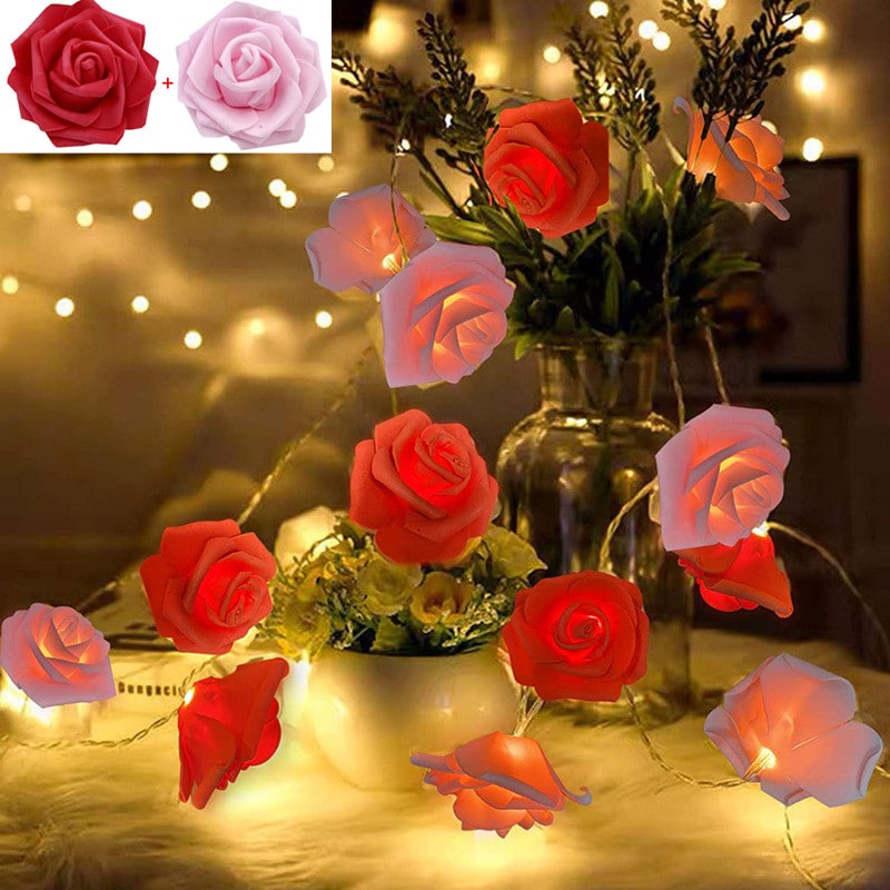 Guirlande de roses lumineuses à LED