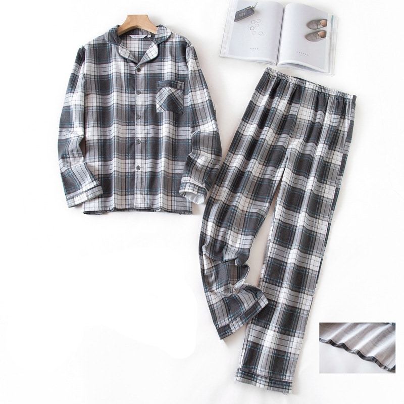 Pyjama en coton à carreaux pour homme
