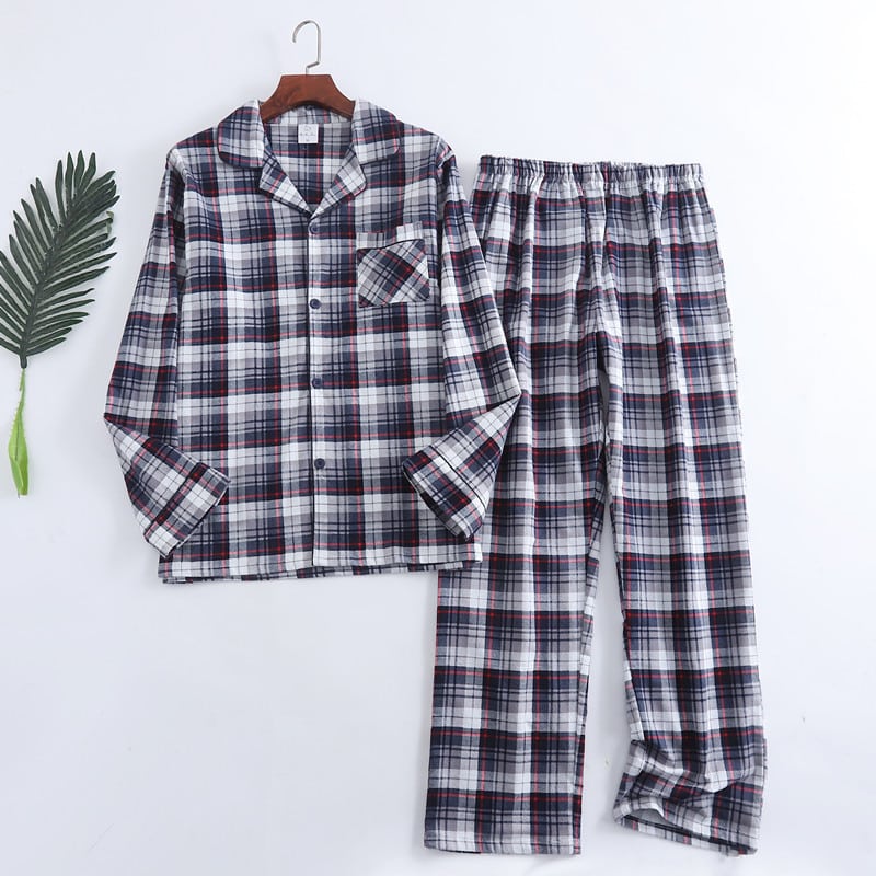 Pyjama en coton à carreaux pour homme