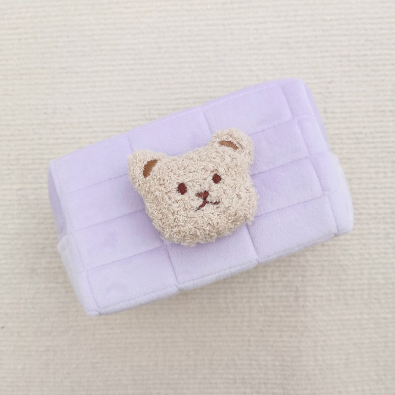 Trousse de toilette en coton avec un ours en peluche pour bébé